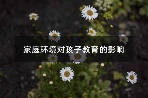 ��ͥ�����Ժ��ӽ�����Ӱ��