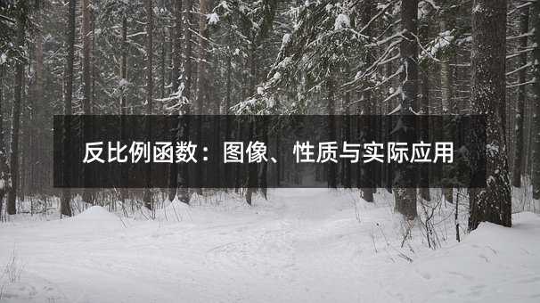 反比例函数:图像、性质与实际应用