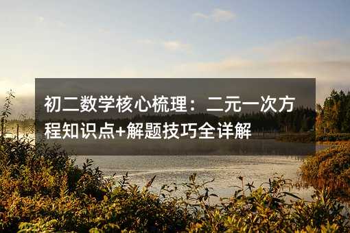 初二数学核心梳理:二元一次方程知识点+解题技巧全详解